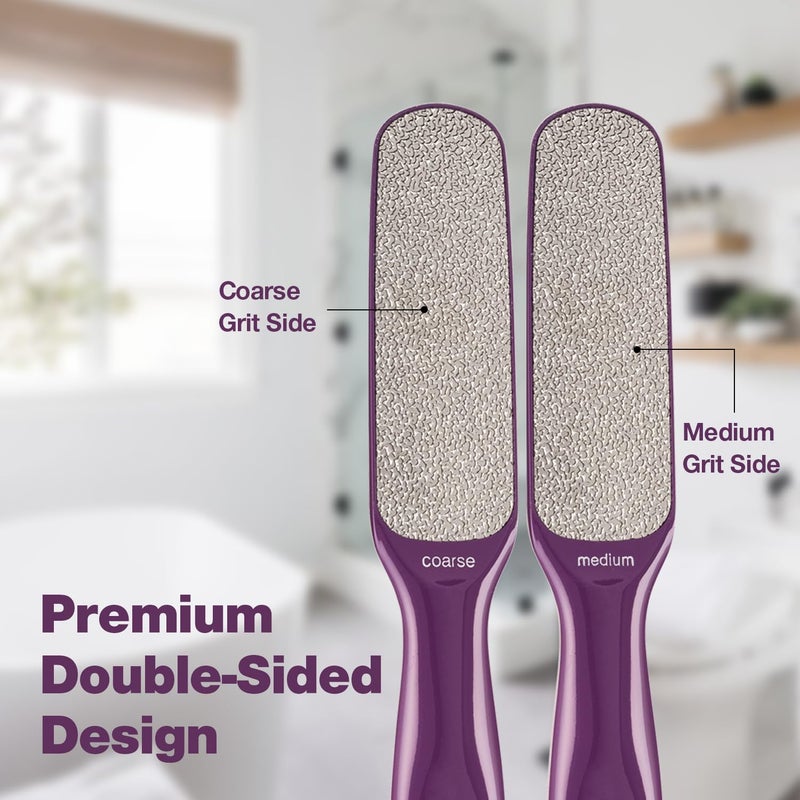 Probelle Double Sided Multidirectional Nickel Foot File Callus Remover - Immediately Reduces calluses and Corns to Powder for Instant Results, Safe Tool (Purple) - Image 2